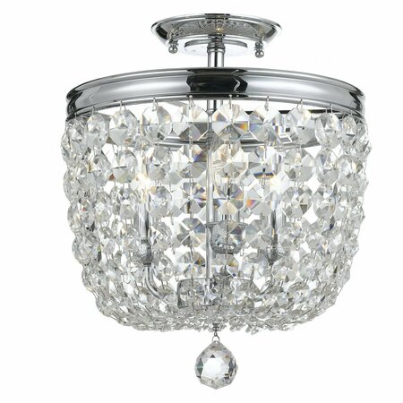 CRYSTORAMA Archer 3 Light Crystal Polished Chrome Ceiling Mount 783-CH-CL-MWP